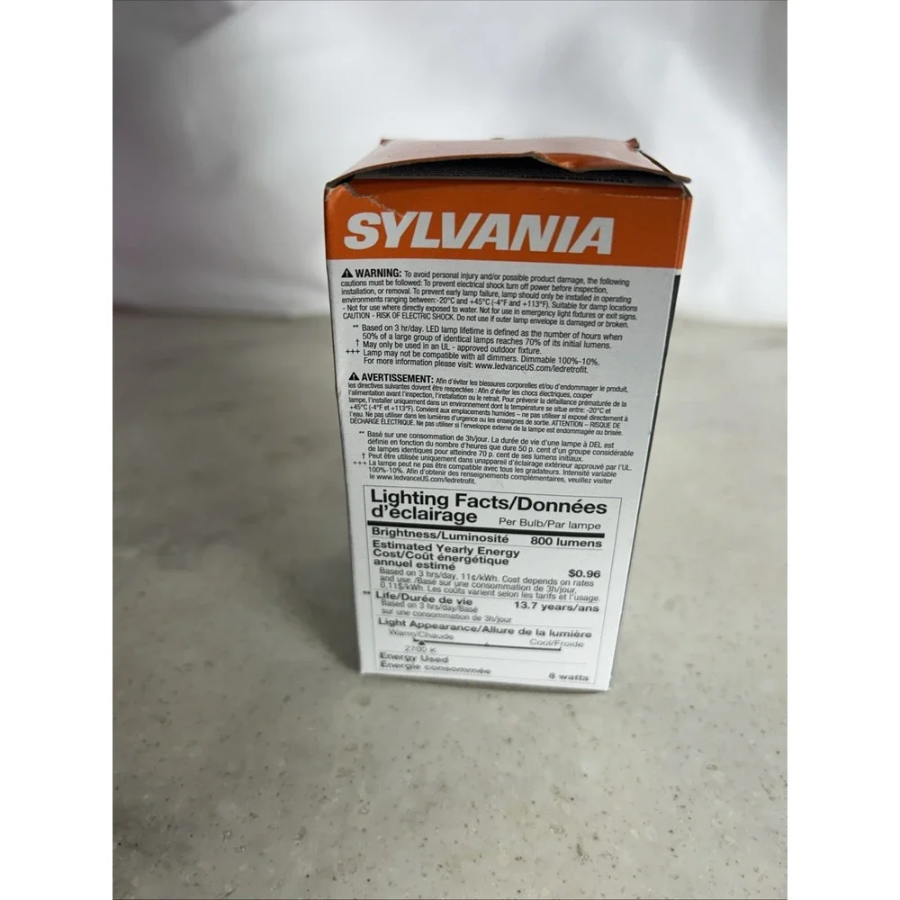 SYLVANIA Led  Tru Wave Soft White Opale 60w Brightness 800. Brand New